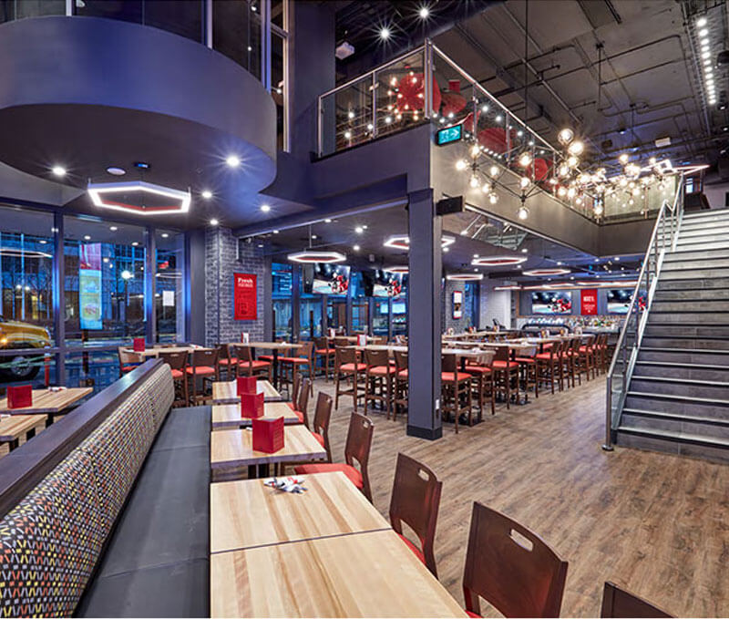 Boston Pizza bench seating