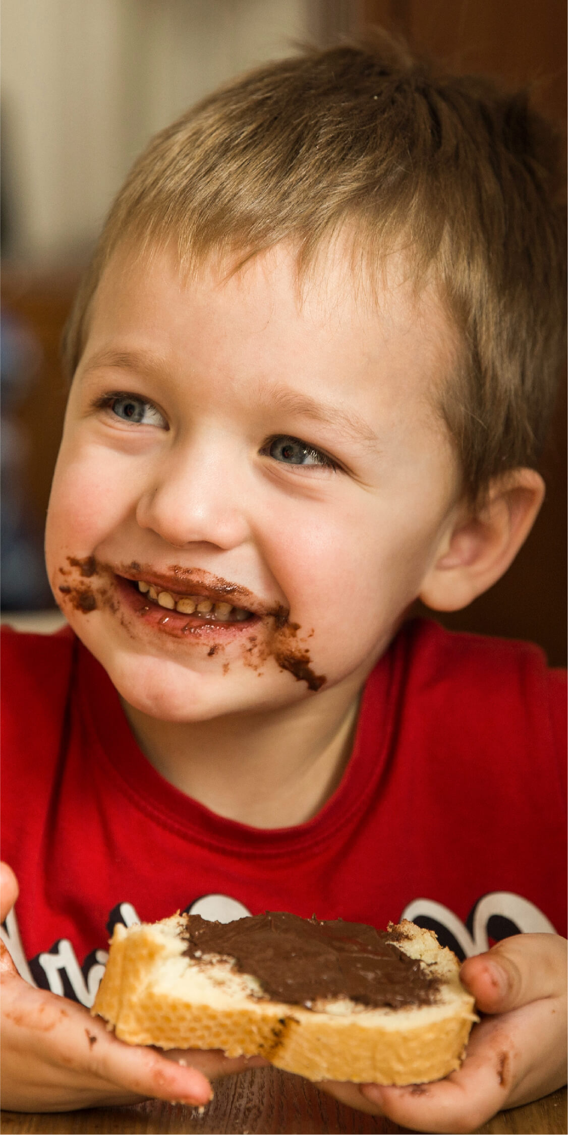 Kraft Hazelnut messy kid