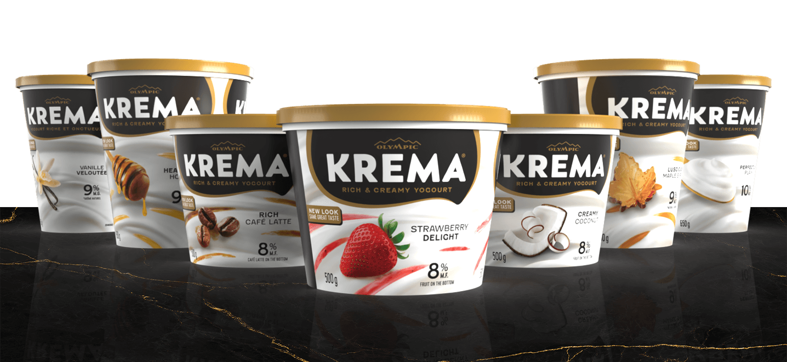 The full Krema Yogourt flavour lineup