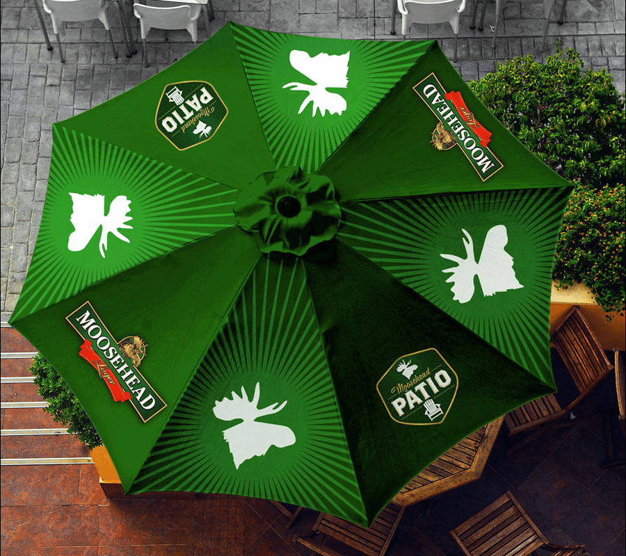 Moosehead branded umbrella