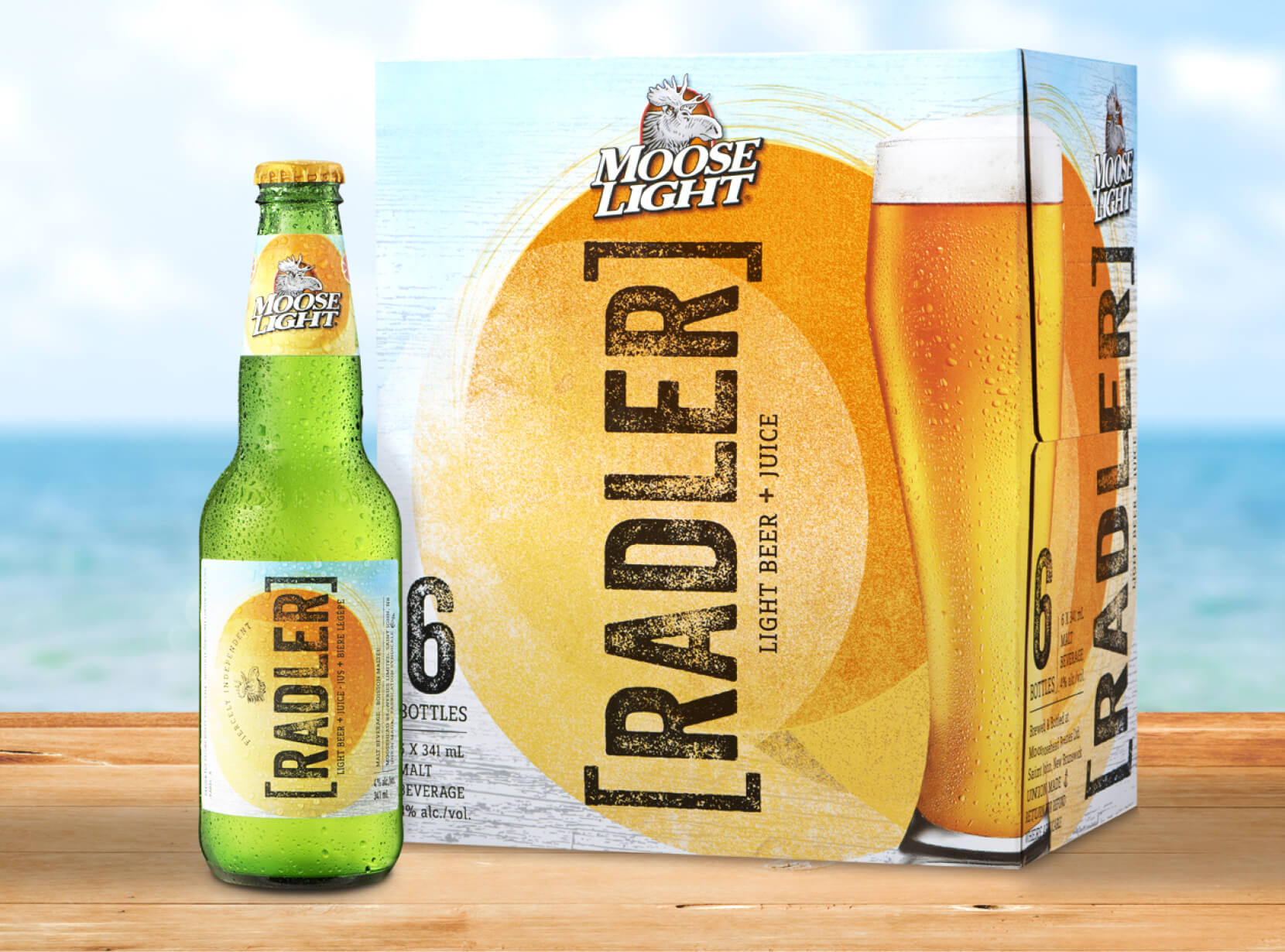 Moose Light Radler bottle and box