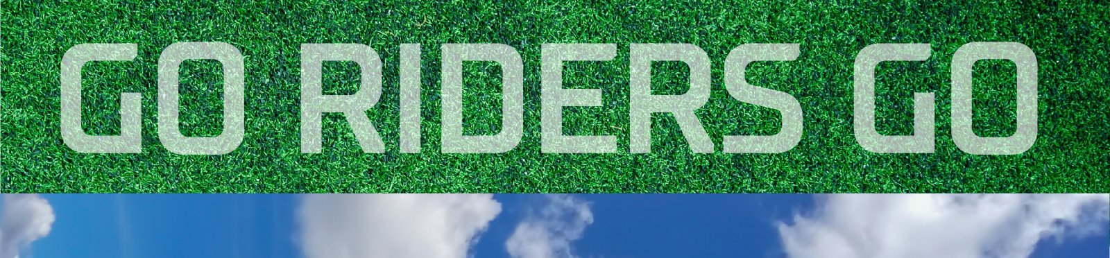 GO RIDERS GO on stadium turf