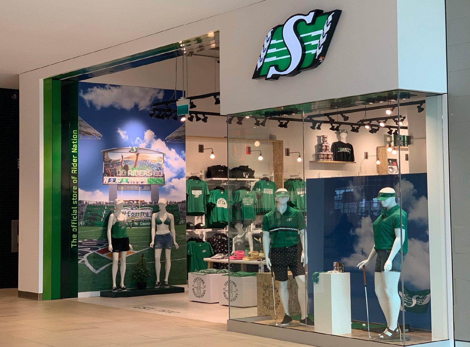 The official store of Rider Nation — storefront at Midtown Plaza Saskatoon