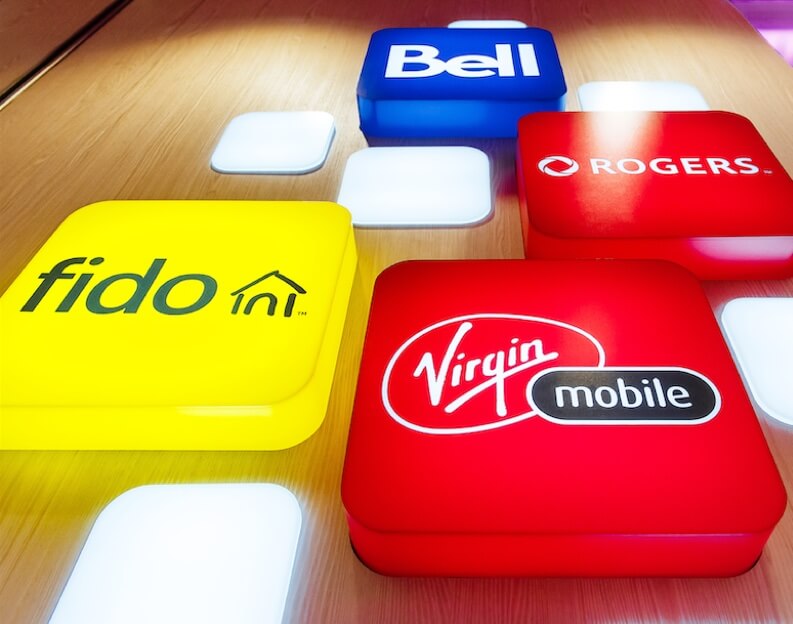 TBooth wireless carrier wall