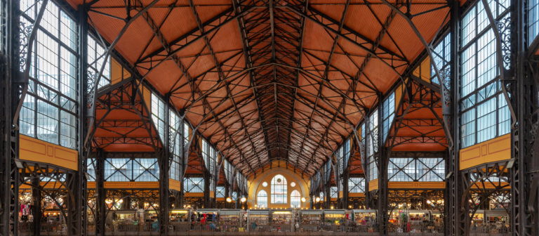 Roof Of Central Market Hall in Budapest, Hungary