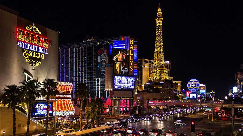 Las Vegas strip at night shows the lack of emphasis on beautiful design