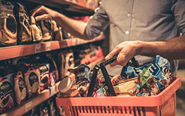 Man grocery shopping