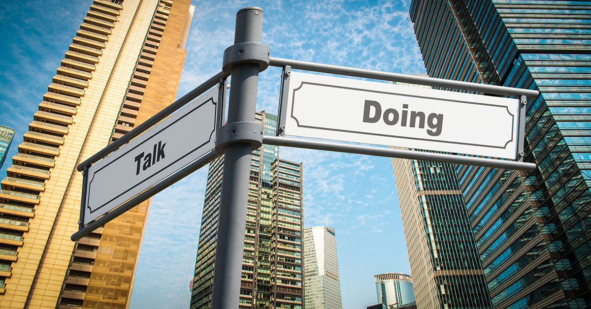 Talking vs Doing Street Signs