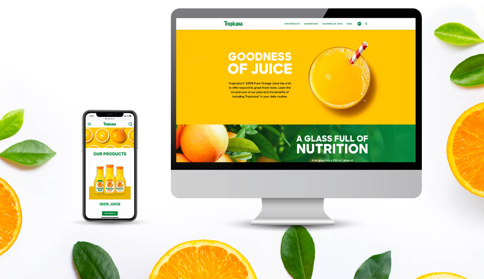 New Tropicana Website shown on computer desktop and mobile phone