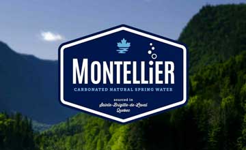 Montellier logo with a mountain and hill scenery background