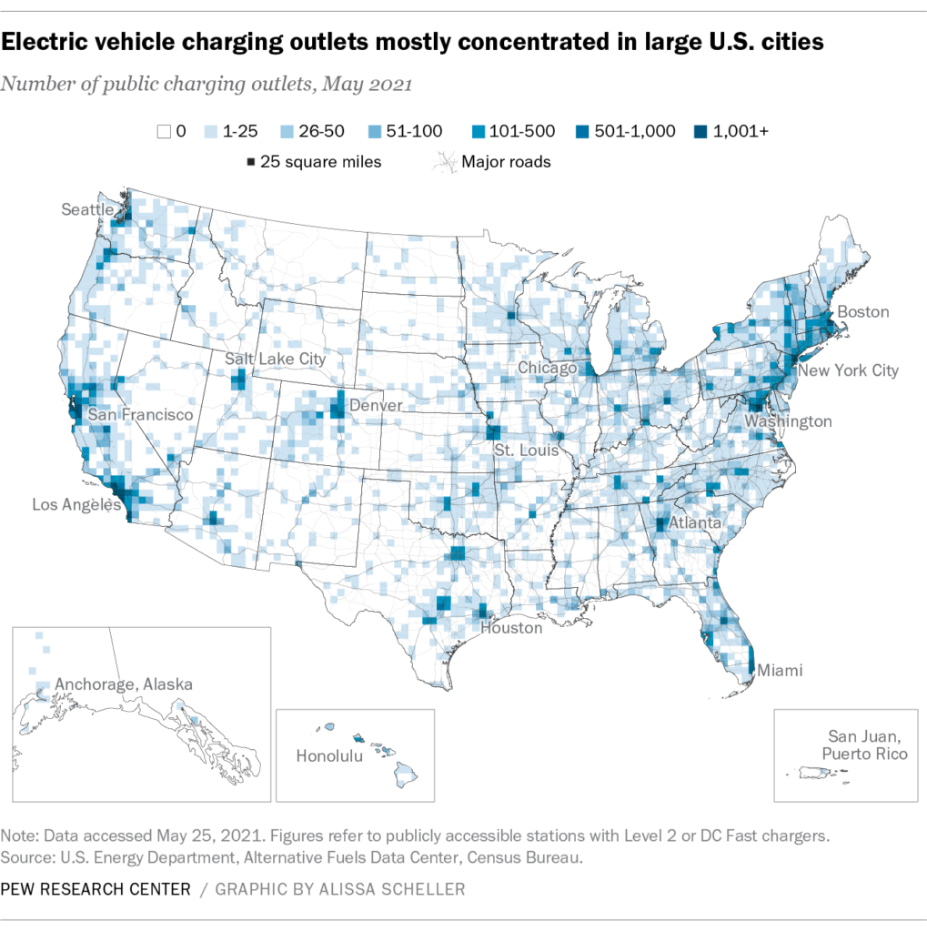 US Map of EV Charging Coverage