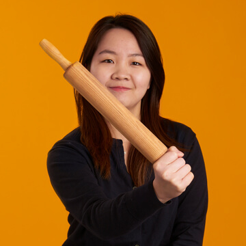 Stephenie holding a rolling pin