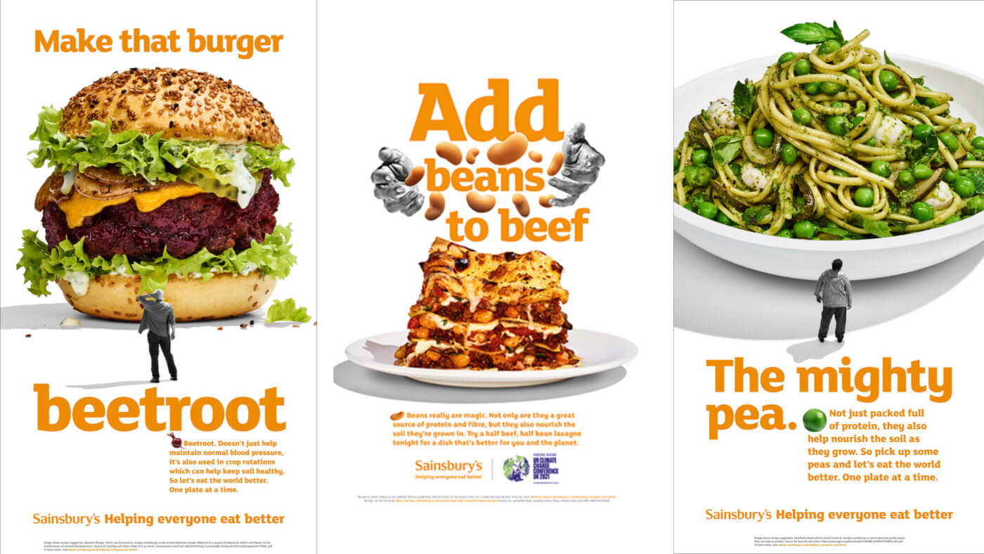 Sainsbury's visual campaign for plant based food