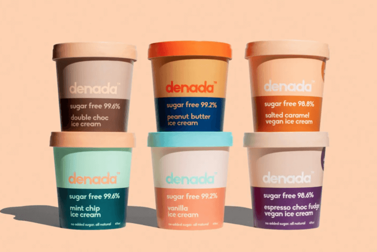 Denadaco ice cream containers stacked on top of each other