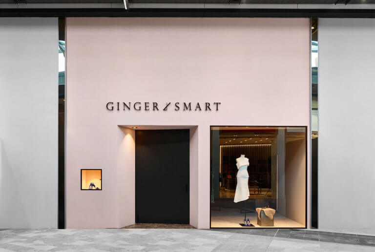 Ginger and smart mall location featuring a mute pink color