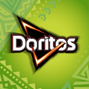 doritos logo on lime green background